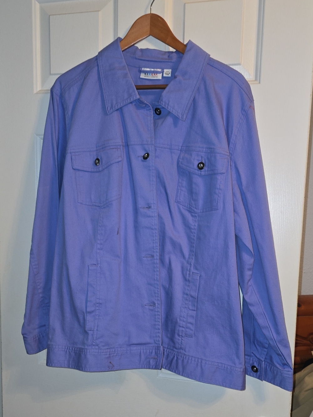Denim&Co Lavender Jean Jacket - Button Front